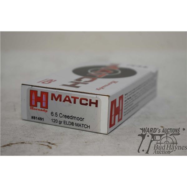One full 20 count box Hornady match 6.5 creedmoor 120 gr Eld.