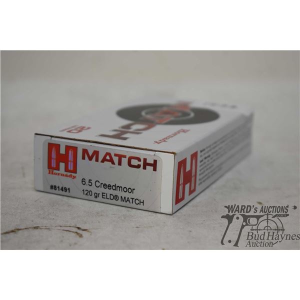 One full 20 count box Hornady match 6.5 creedmoor 120 gr Eld.