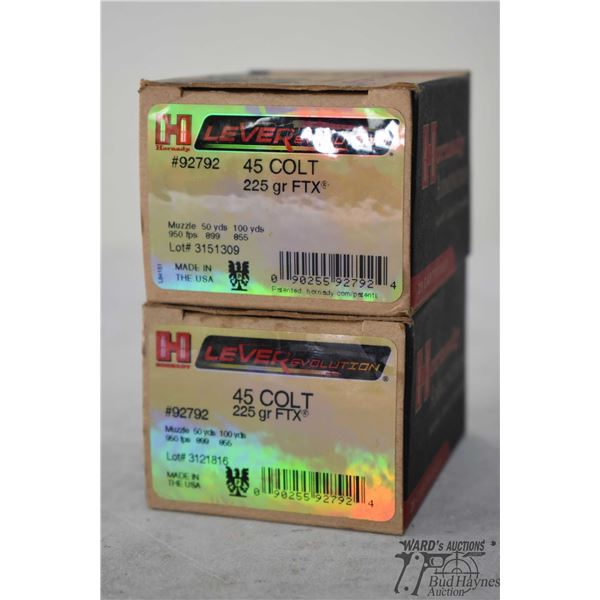 Two full 20 count boxes Hornady leverevolution .45 colt 225 gr FXT