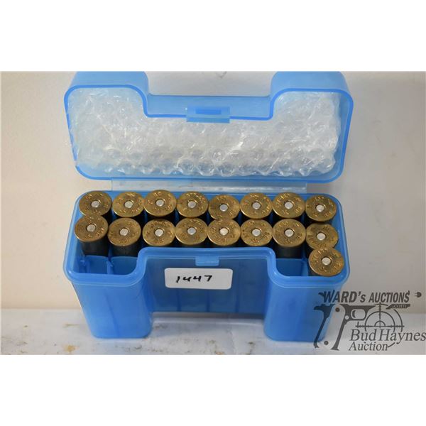 Plastic case w/ 17 .577-450 reloads 480 gr bullet, black powder ammo, loaded w/ Bertram brass