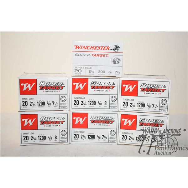Seven full 25 count boxes Winchester super target 20 GA 2 3/4" #7 1/2