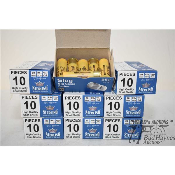 Nine full 10 count boxes and one six count box Sterling 20 GA 2 3/4" 25 g shot