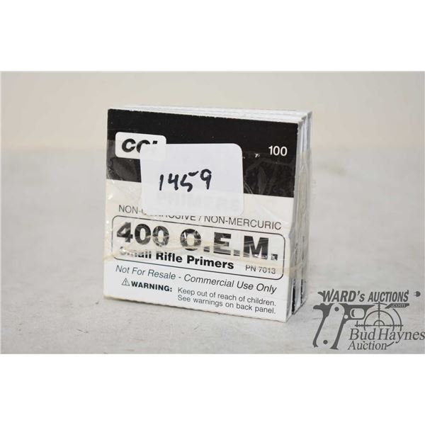 Three ful 100 count packs CCI 400 O.E.M. small rifle primers