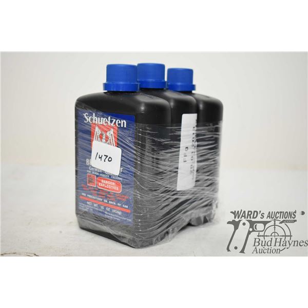 Three full 1lb containers of Schuetzen black powder FFG