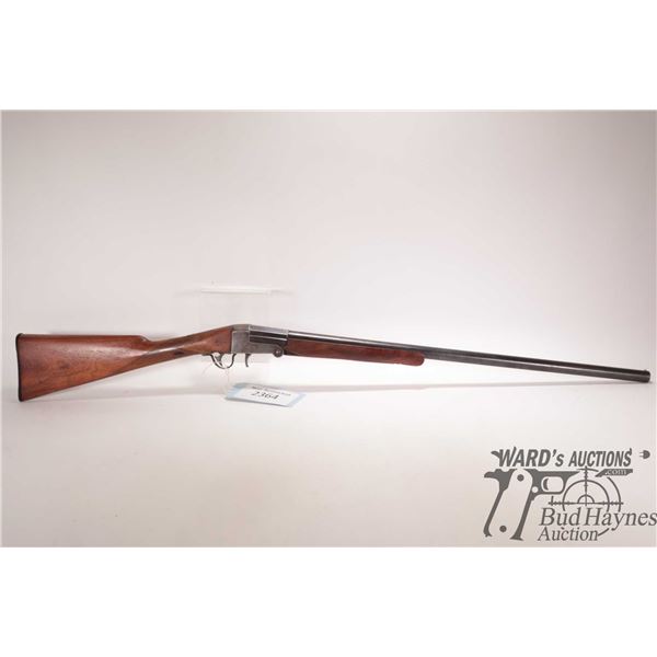 Non-Restricted shotgun HOEHLER BLITZ 12 ga. 2 3/4" Single shot hinge break, w/ bbl length 27 1/2" [B