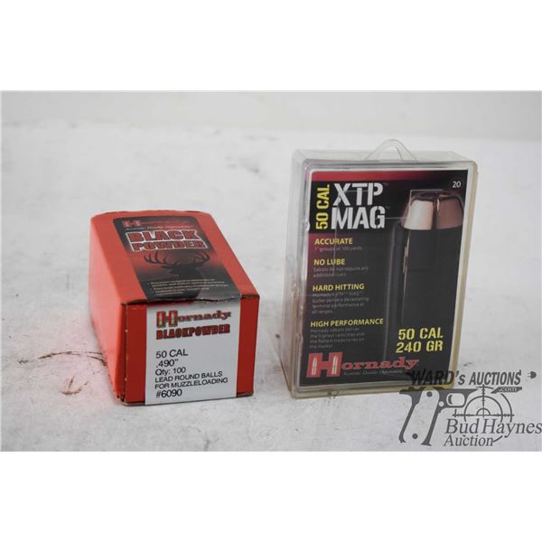Full 20 count box of Hornady STO Mag 50 cal 240 grain sabots and a partial 93 count box of Hornady b