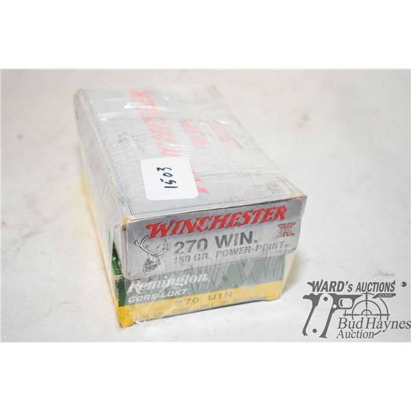 Two full 20 count boxes of .270 Win mag. Note: some may be reloads