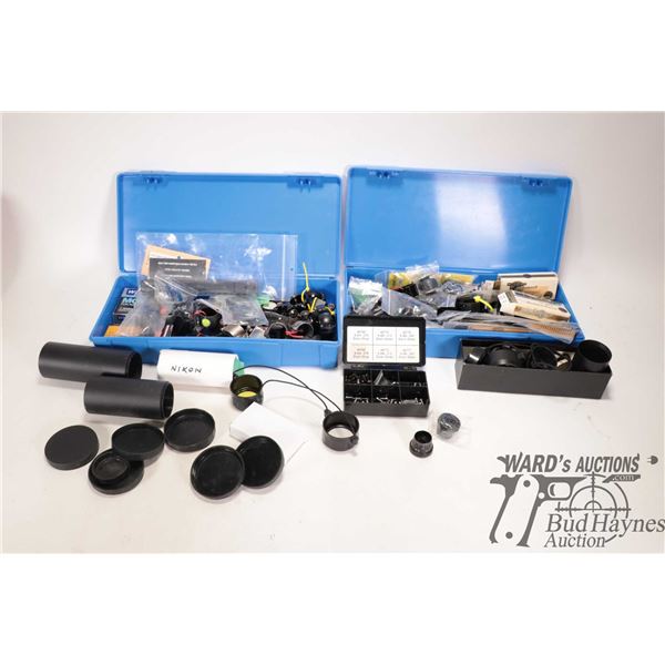 Selection of scope rings, mounts, lens shades, and covers