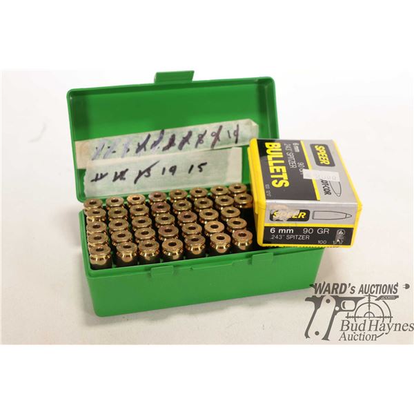37 count 6mm BR Norma brass and a 100 count box of speer 6mm 90gr Spitzer