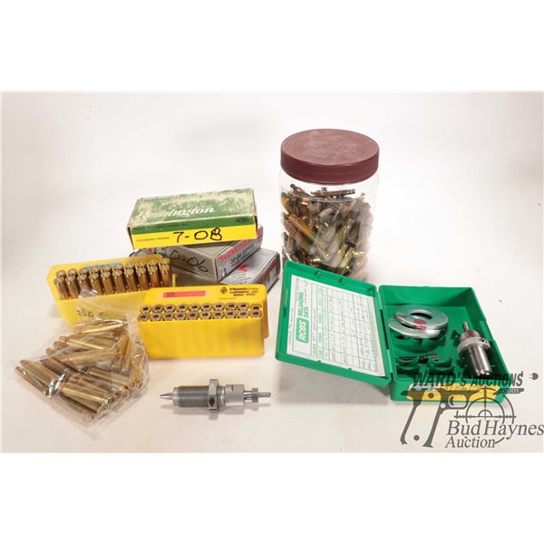 Selection of mixed rifle brass including 7mm-08, .270, 20-06, 7mm Rem Mag etc. plus a .357 Rem Max s