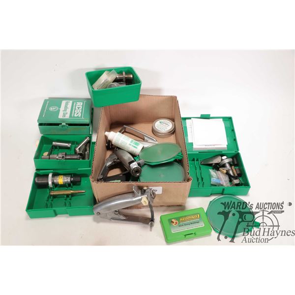 Four RCBS primer installers, bullet puller with callets, swages sets etc.