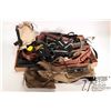Image 1 : Selection of leather and webbed belt, ammo belts, rifle slings, ammo pouches etc.