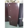 Image 1 : Metal gun locker with spaces for eight long guns, measures 55" H X 21" W X 10" D, locked and has no 