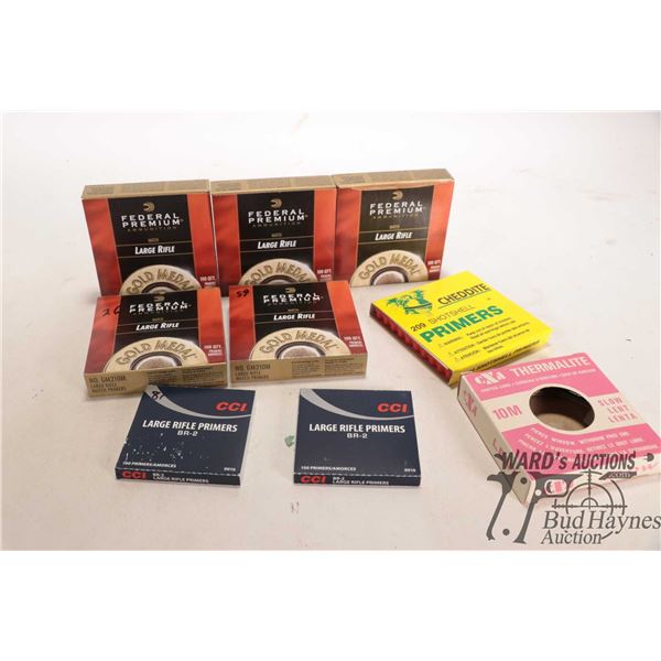 Selection of large rifle primers including .385 Federal Premium, 181 count CCI No. BR-2 and 86 count