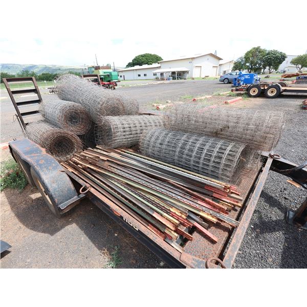 Multiple Rolls Welded Wire Mesh Fencing w/ Misc Fence Posts