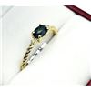Image 2 : 10KT YELLOW GOLD NATURAL BLUE SAPPHIRE (0.46CT) WITH DIAMOND (0.03CT) RING, SIZE 6.5, W/A $1280. SAP