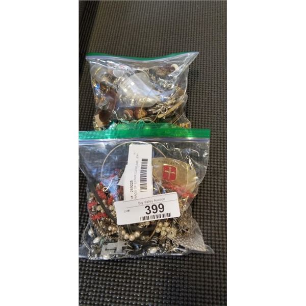 2 BAGS OF ESTATE COSTUME JEWELLERY