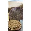 Image 2 : BOX OF WICKER TRAYS FABRIC TRAYS WIRE PLANTERS AND MORE