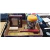 Image 1 : TUB OF VINTAGE MARBLES, CRIBBAGE BOARD, FLASK SET ETC