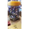 Image 3 : TUB OF VINTAGE MARBLES, CRIBBAGE BOARD, FLASK SET ETC