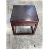 Image 1 : 2 SIDE TABLES, SQUARE WITH DRAWER AND ROUND PLANT TABLE
