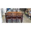 Image 1 : SOILID WOOD DINING TABLE WITH 6 DINING CHAIRS, GOOD CONDITION