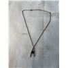 Image 1 : VINTAGE STERING SILVER W/ SMOKEY TOPAZ STONE PENDANT AND CHAIN NECKLACE