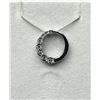 Image 2 : STERLING SILVER NATURAL DIAMOND (0.11CT) CIRCLE PENDANT WITH STERLING SILVER CHAIN, RETAIL $550.00. 