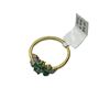 Image 2 : GOLD PLATED STERLING SILVER NATURAL EMERALD (1CT) WITH NATURAL WHITE TOPAZ (0.30CT) RING, SIZE 9, RE