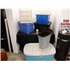 Image 1 : Large lot of storage bins and garbage pails