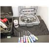 Image 3 : Lot of tools including circular saw, rotary tool, hand tools, custom towing mirror