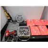 Image 2 : Lot of tools including cordless drill with battery and charger, sockets, saw, 5 safety vests and mor
