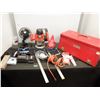 Image 1 : Lot of tools including Black & Decker plunge router, tool box, trouble light, clamps and more