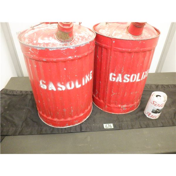 Vintage gasoline cans