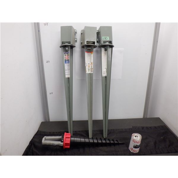 Post supports for building a fence