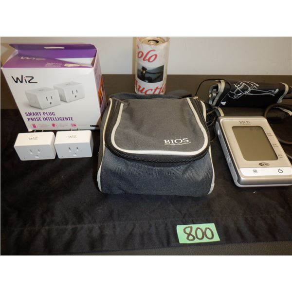 Box of Smart plugs, blood pressure machine