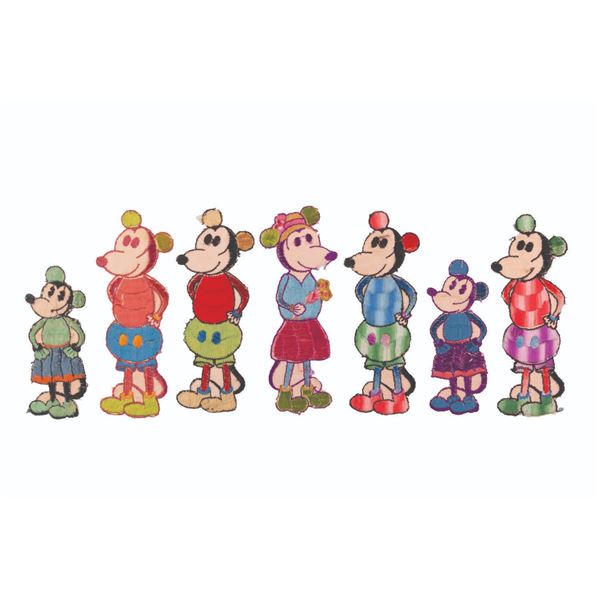 A Collection of Mickey and Minnie Turmac Silk Embroidered Patches.