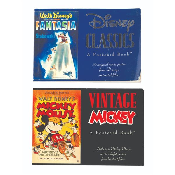 A Pair of Disney Mickey Mouse and Animated Feature Postcard Books.