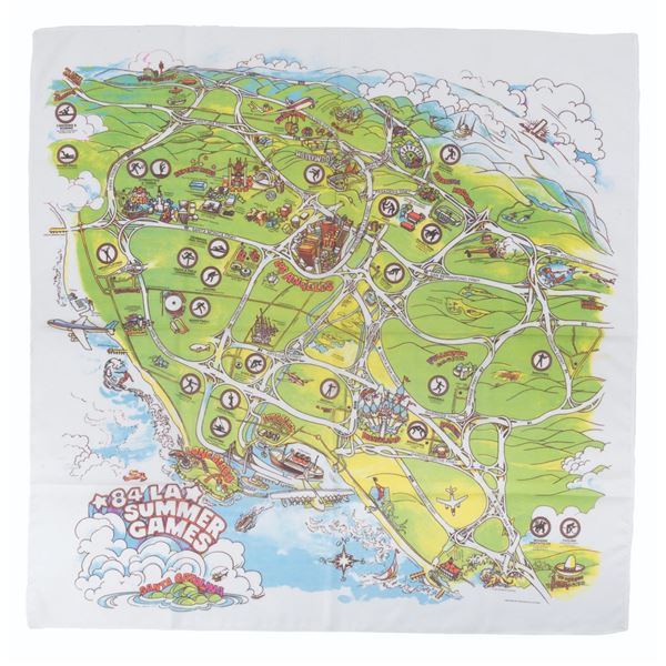 A 1984 Olympics Disneyland California Scarf.