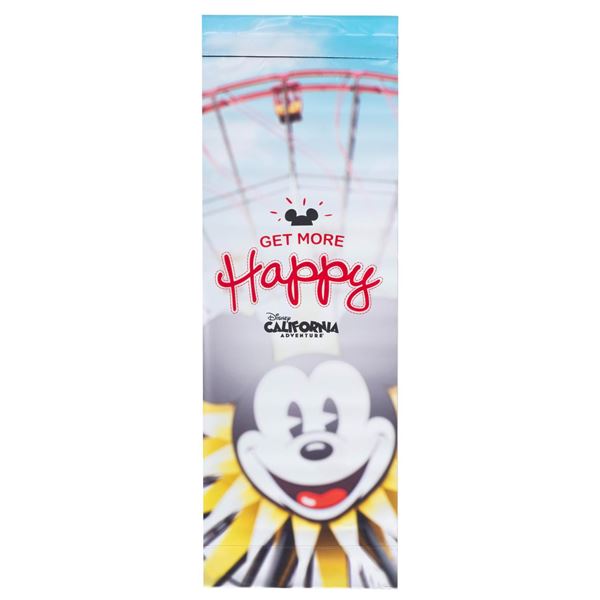 A Disney California Adventure "Get More Happy" Banner.