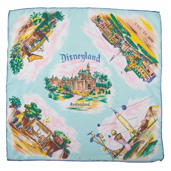 A 1950s Disneyland Small Silk Scarf.