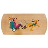 Image 1 : A Goofy and Pluto Hasko Wooden Tray.