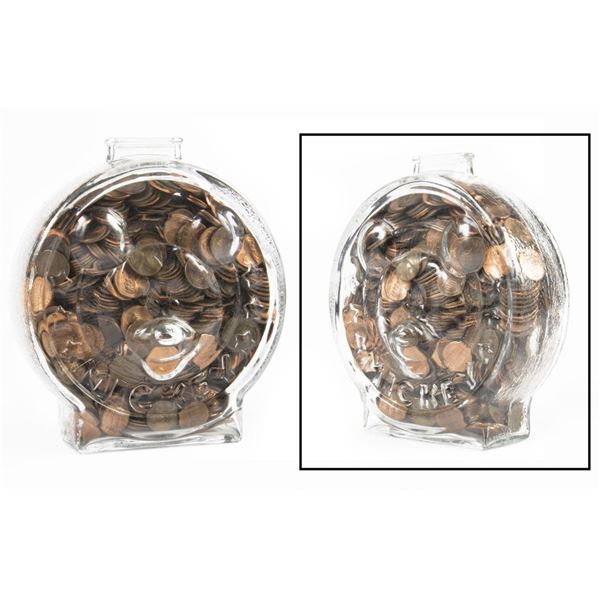 Mickey & Minnie Glass Piggy Bank.