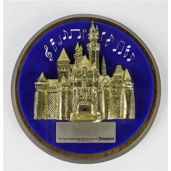 A Rare Disneyland "Outstanding Performance" Plaque.