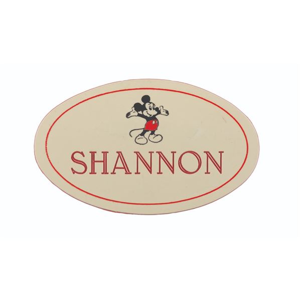 A Disneyland "Shannon" Cast Member Name Badge.