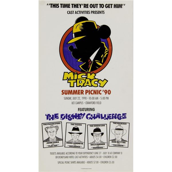 A "Mick Tracy" Cast Member Picnic Poster.