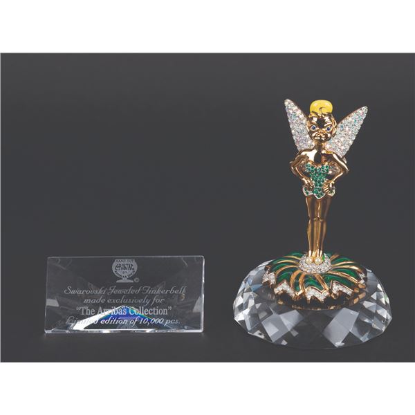 An Arribas Collection Swarovski Crystal Tinker Bell Figurine with Base & Plaque.