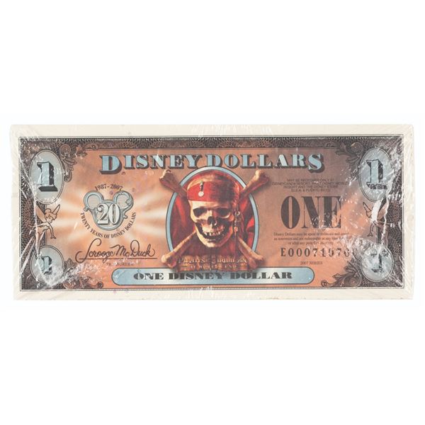 A Sealed Stack of "At World's End" Pirate Disney Dollars.
