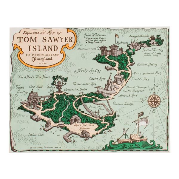 An Explorer's Map of Tom Sawyer Island Brochure.