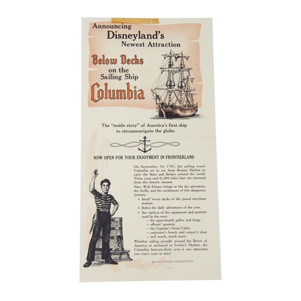 A Sailing Ship Columbia Grand Opening Flyer.